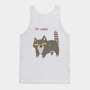Funny gray cat is angry Tank Top